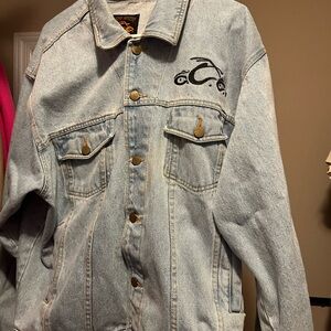 orange County Choppers Light Blue Denim Jacket with Embroidered Logo
